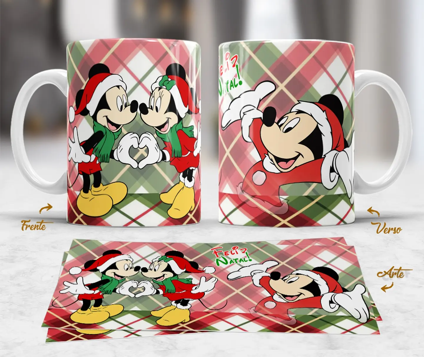 10 Artes Caneca Mickey e Stitch Natal Arquivo em Jpg  6