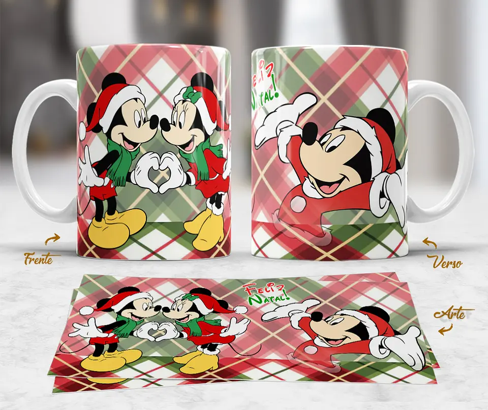 10 Artes Caneca Mickey e Stitch Natal Arquivo em Jpg  6