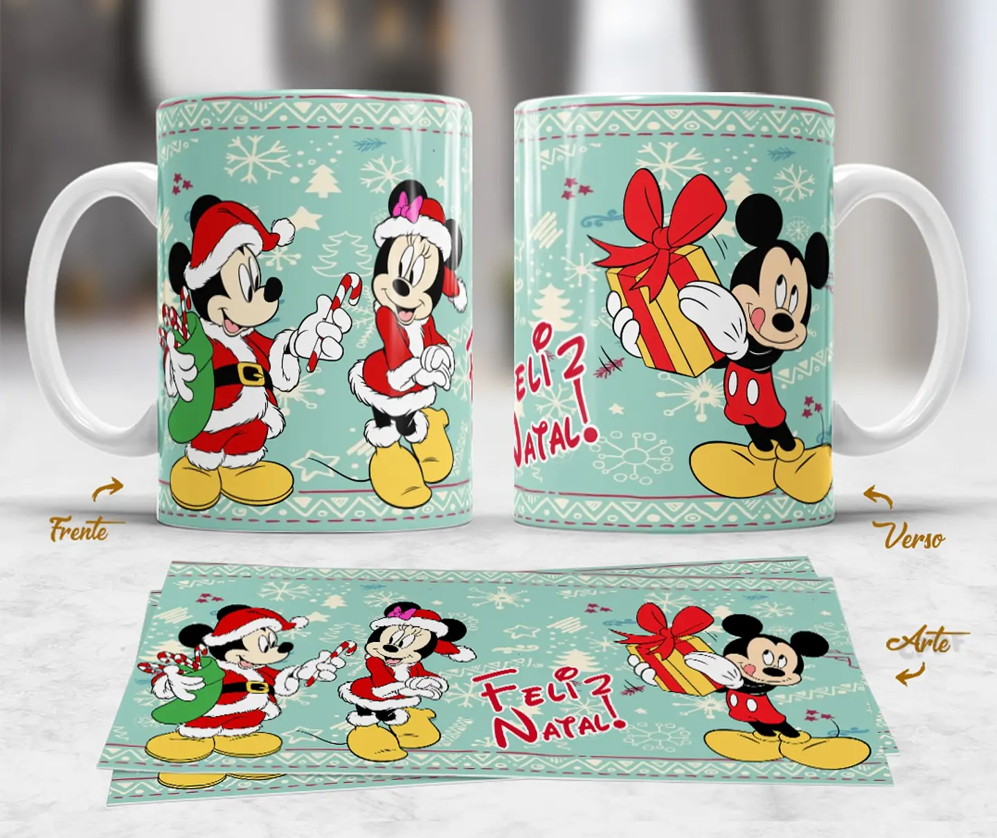 10 Artes Caneca Mickey e Stitch Natal Arquivo em Jpg  7