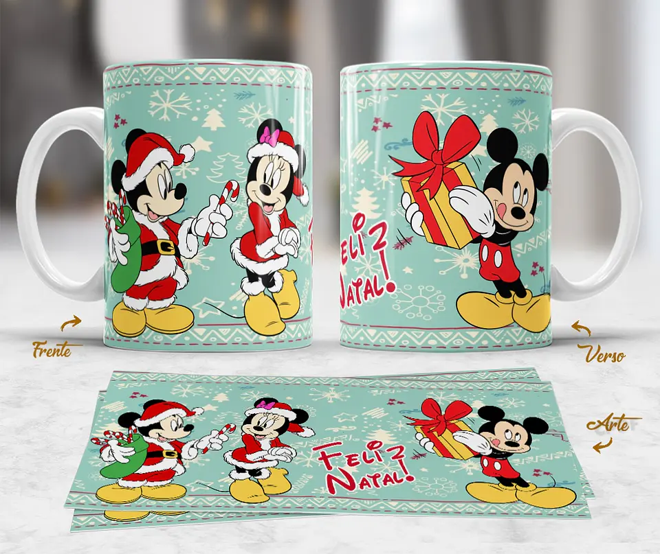 10 Artes Caneca Mickey e Stitch Natal Arquivo em Jpg  7