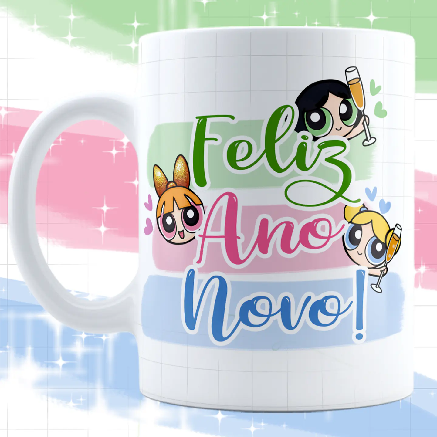 5 Artes Caneca Meninas Super Poderosas Ano Novo Arquivo Arquivo em Png  5