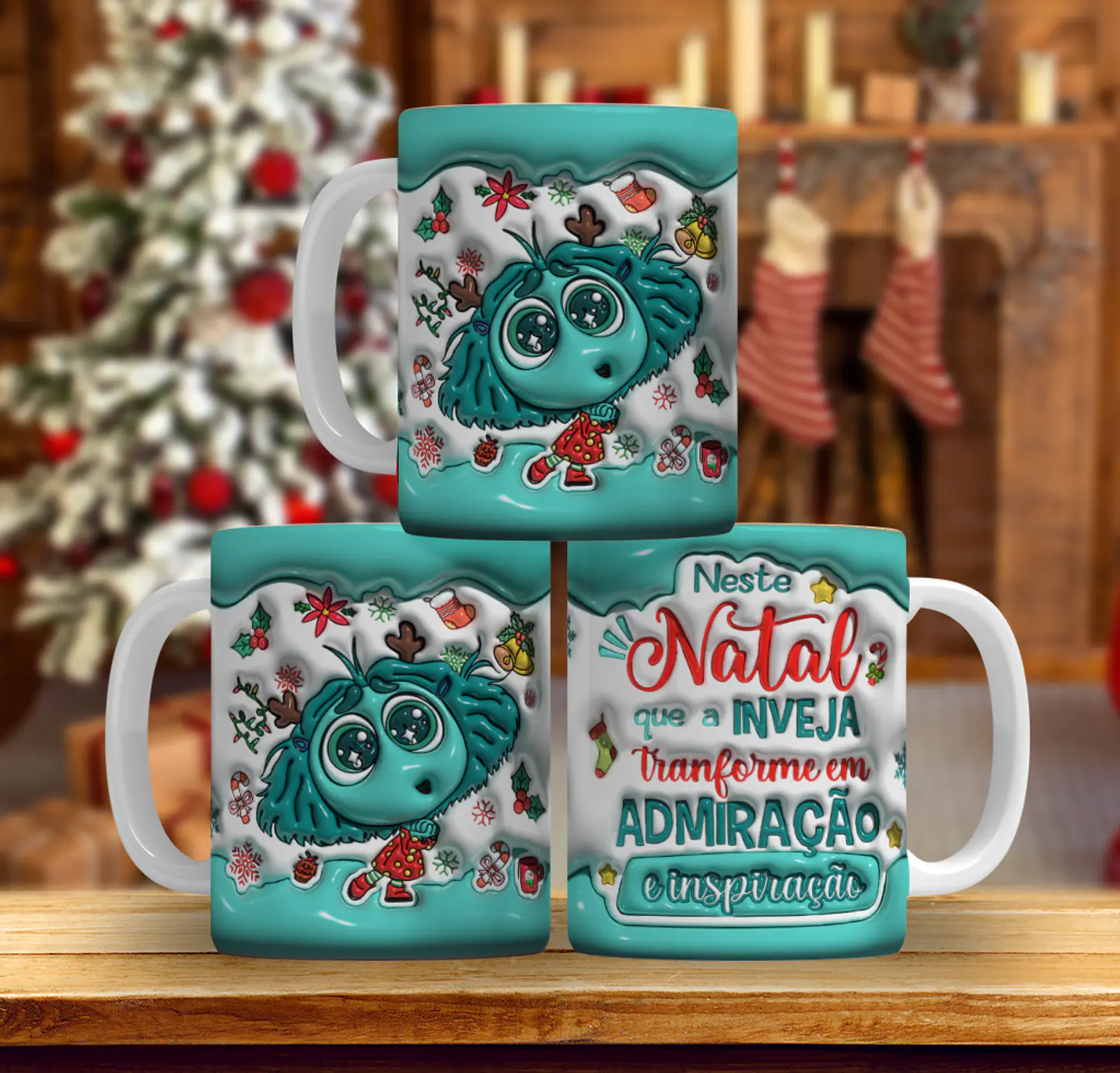 9 Artes Caneca Natal Divertidamente Arquivo em Jpg 5