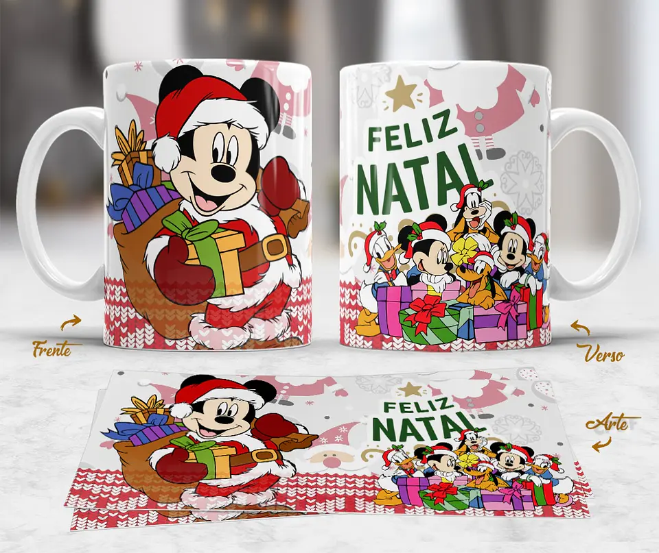10 Artes Caneca Mickey e Stitch Natal Arquivo em Jpg  9
