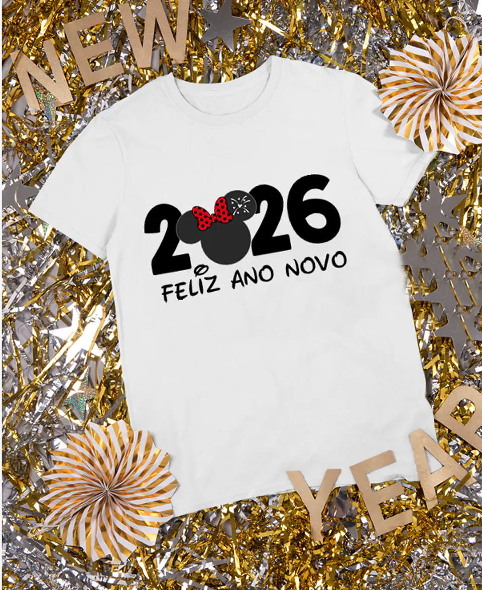 20 Artes para Camisa Disney Mickey e Minnie Ano Novo 2026 Arquivo Editavel 9