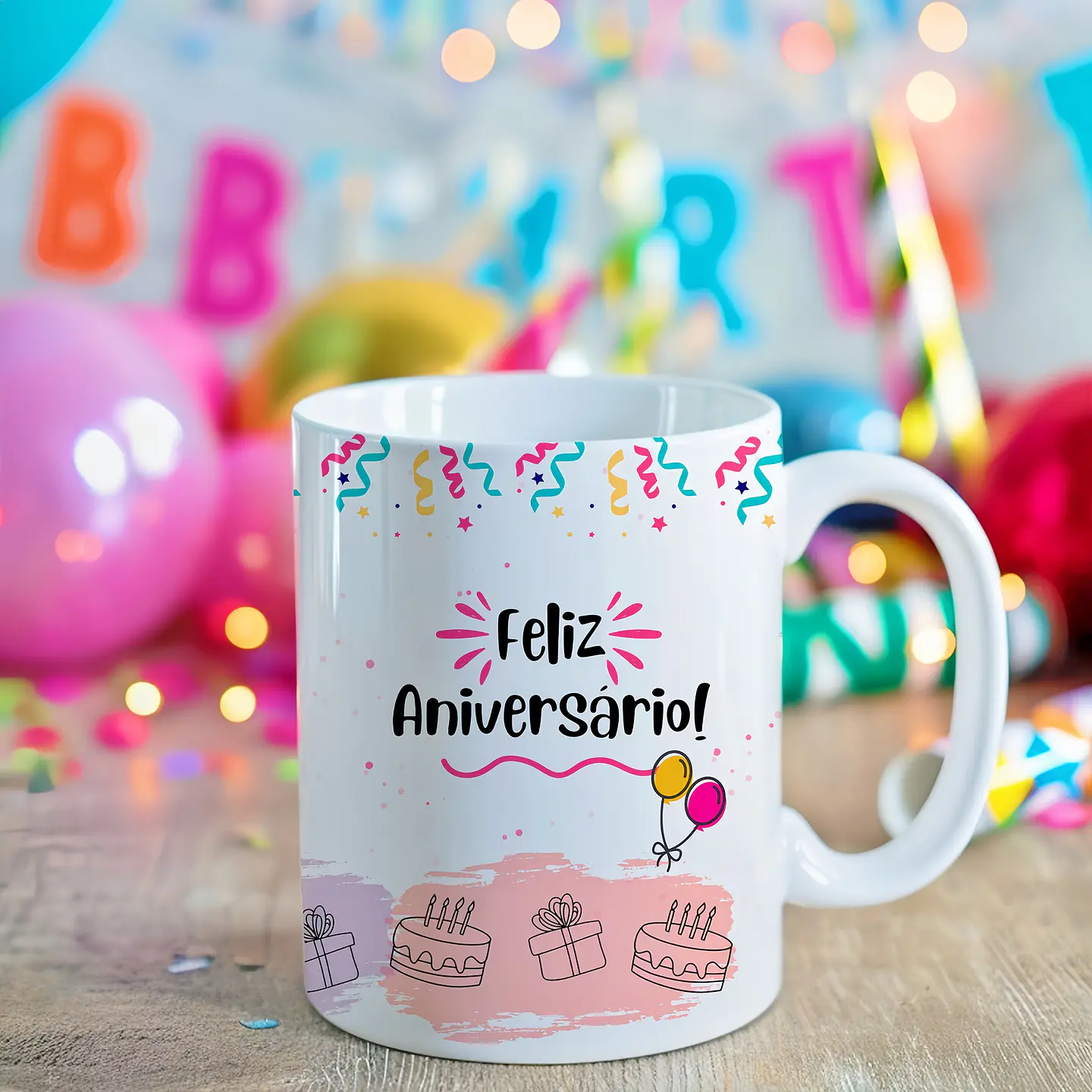 6 Artes para Caneca Aniversário Mais Kit para Criação Arquivo em Png 4