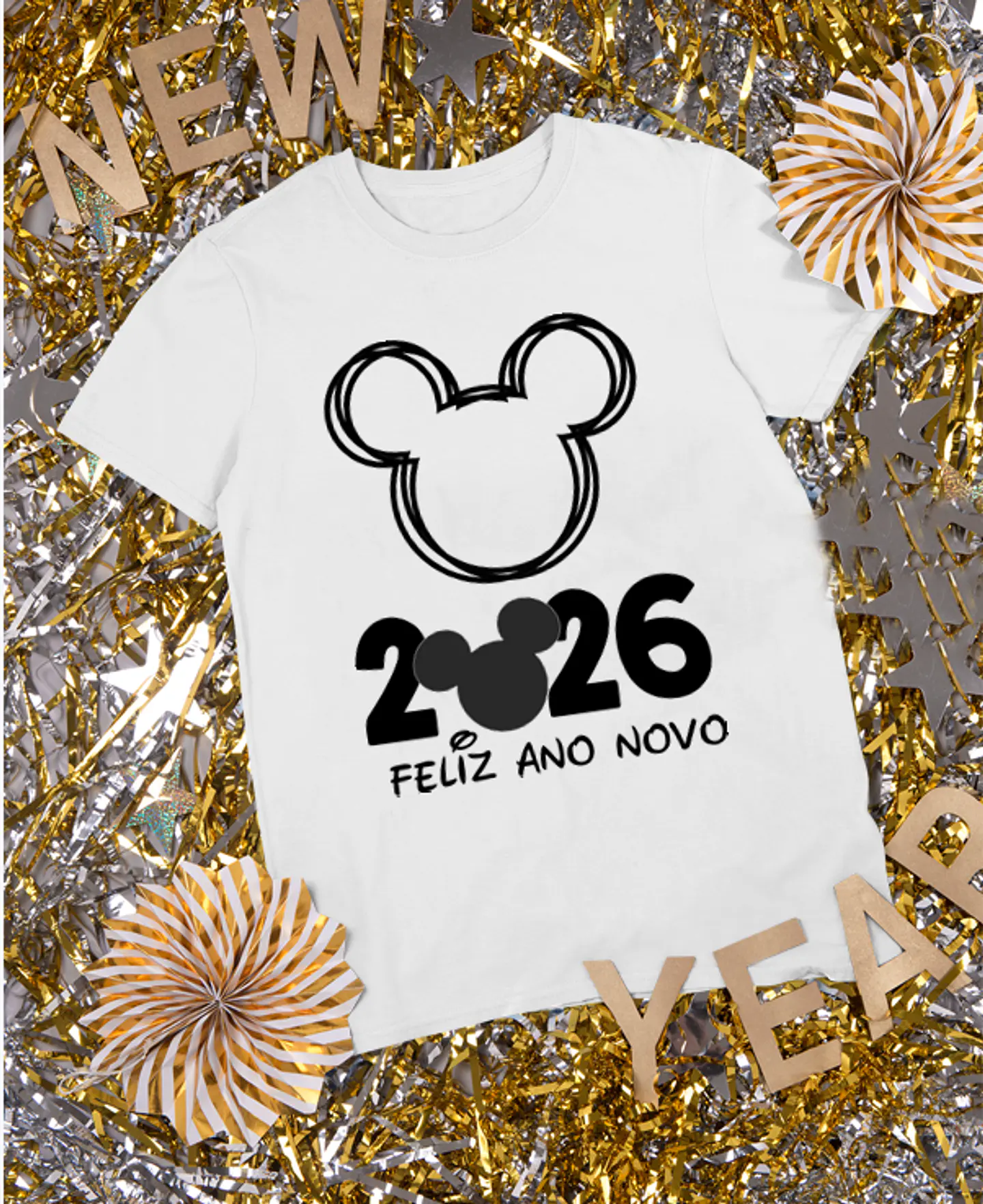 20 Artes para Camisa Disney Mickey e Minnie Ano Novo 2026 Arquivo Editavel 11