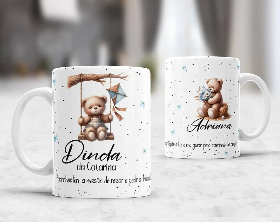 10 Artes para Caneca Convites Dindos Padrinhos Arquivo Editável 5