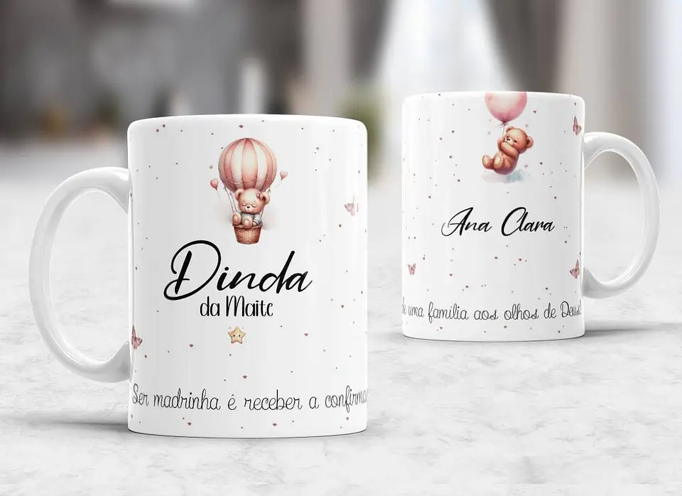 10 Artes para Caneca Convites Dindos Padrinhos Arquivo Editável 7