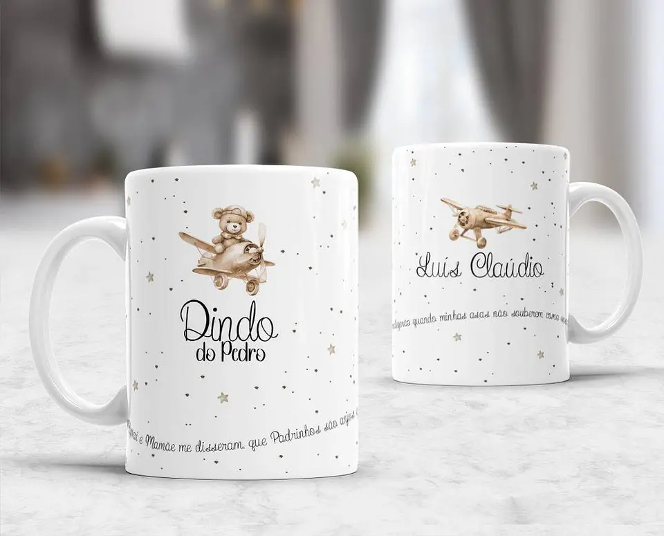 10 Artes para Caneca Convites Dindos Padrinhos Arquivo Editável 9