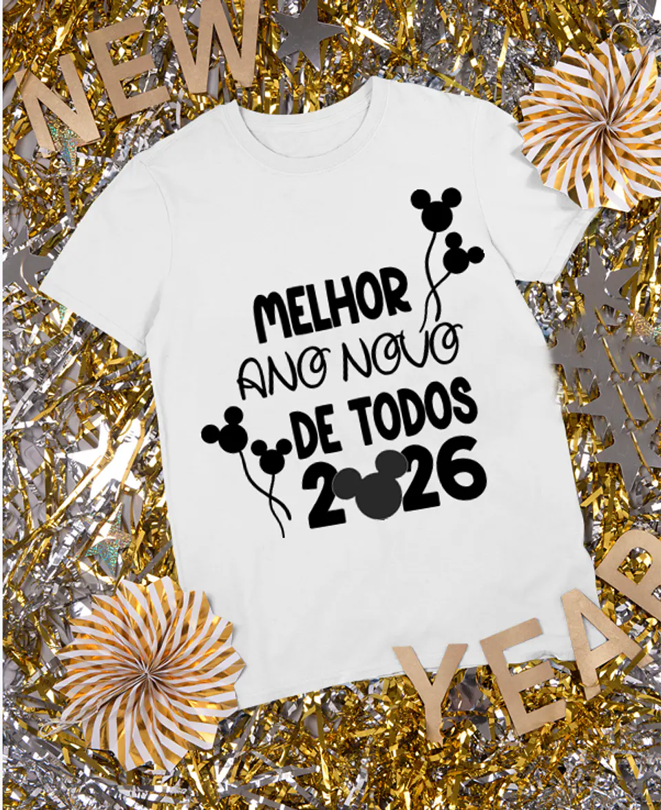 20 Artes para Camisa Disney Mickey e Minnie Ano Novo 2026 Arquivo Editavel 15