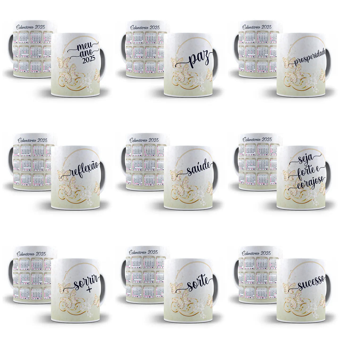 30 Artes para Caneca Calendário 2025 Arquivo Editável  1