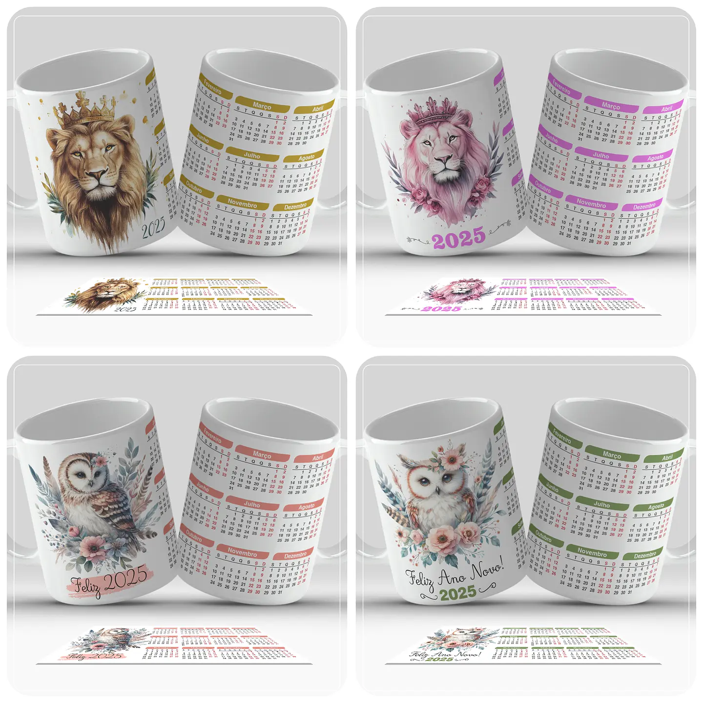 40 Artes para Caneca Calendário 2025 Arquivo em Png 2