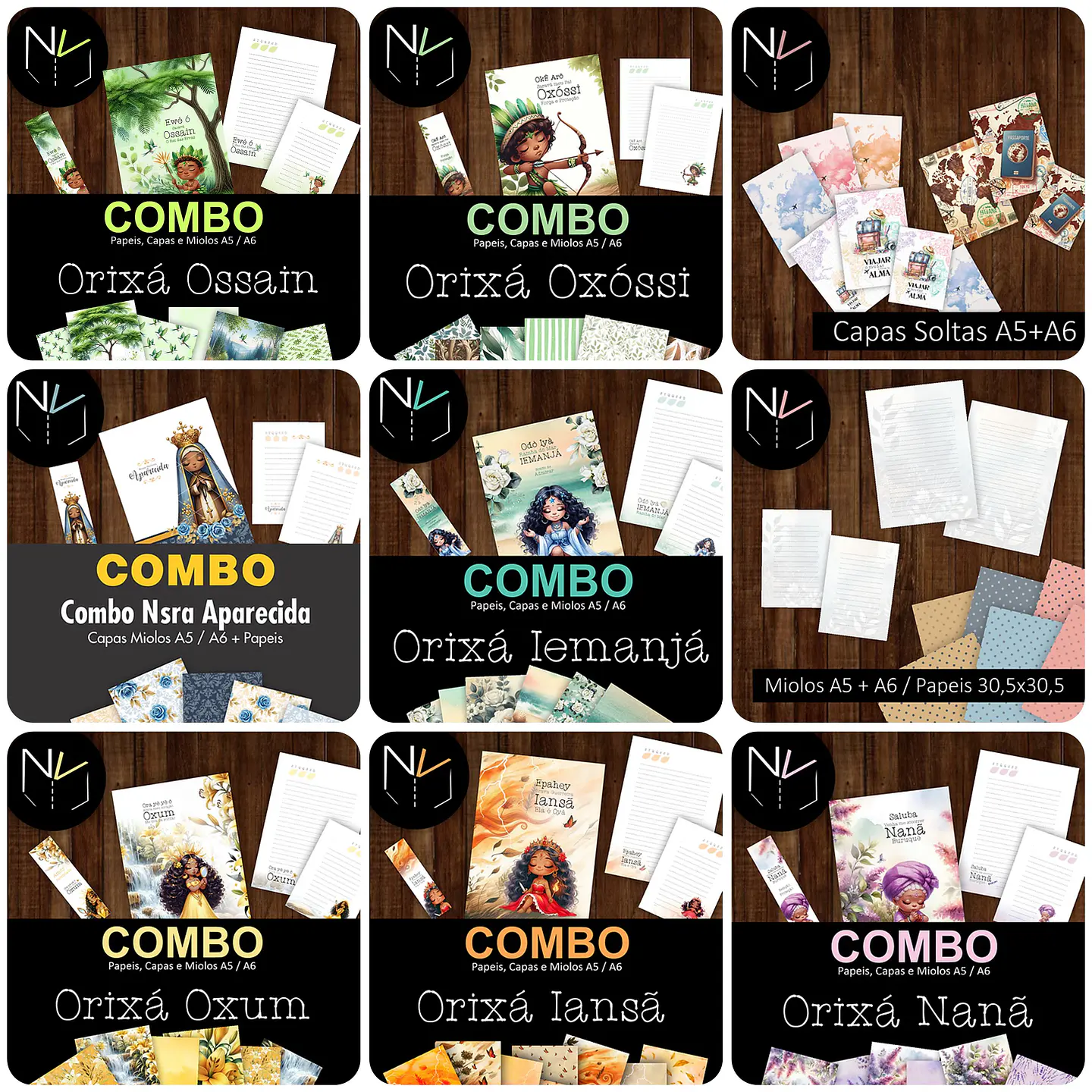 Combo Arquivos para encadernação Orixás e Outros em Pdf 1