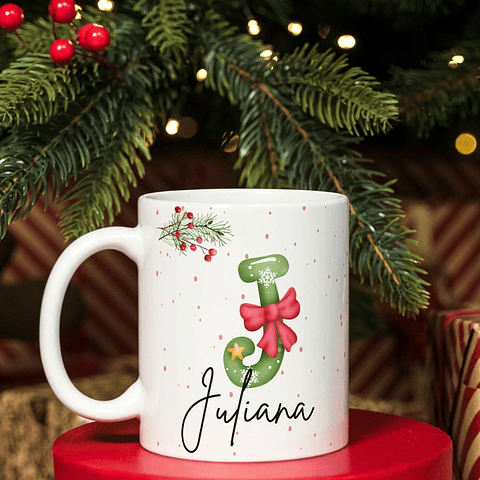 Arte Caneca Alfabeto Natalino Arquivo em Png