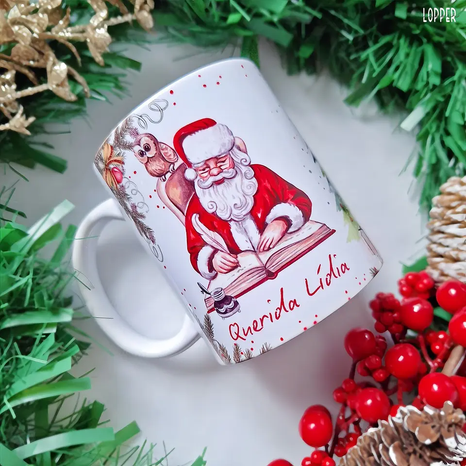 Arte Caneca Carta do Papai Noel Natal Arquivo em Png  3