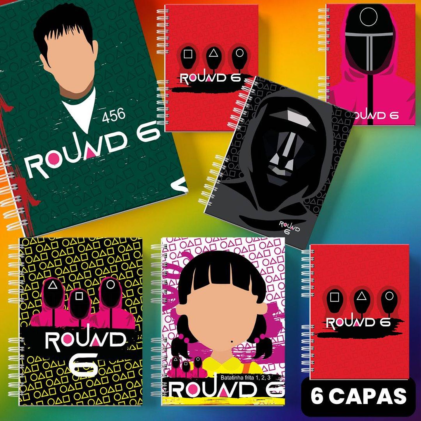 6 Artes para Caneca Roud 6 Mais Caderno Arquivo em Jpg 3