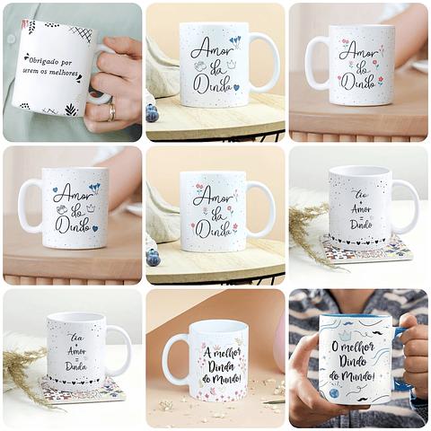 9 Artes para Caneca Dindos e Dindas Arquivo em Jpg 