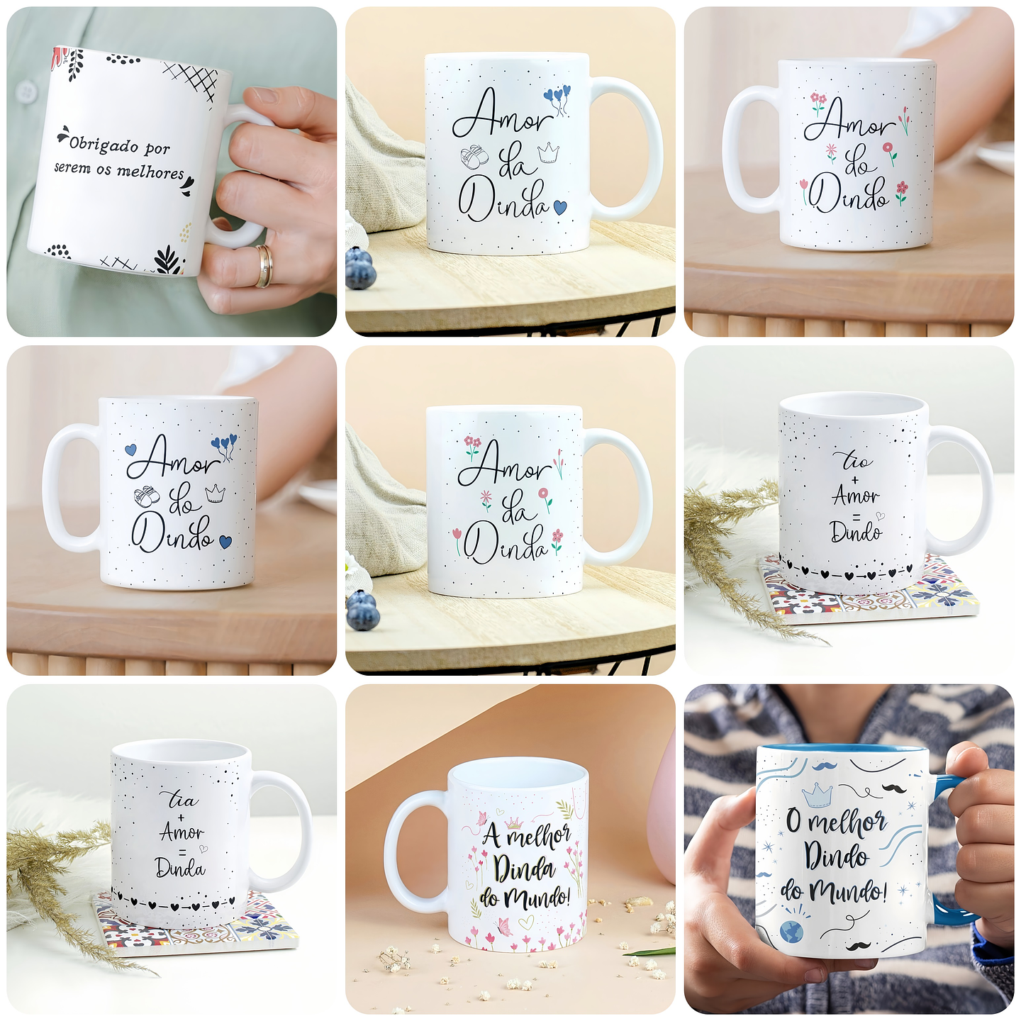 9 Artes para Caneca Dindos e Dindas Arquivo em Jpg  1