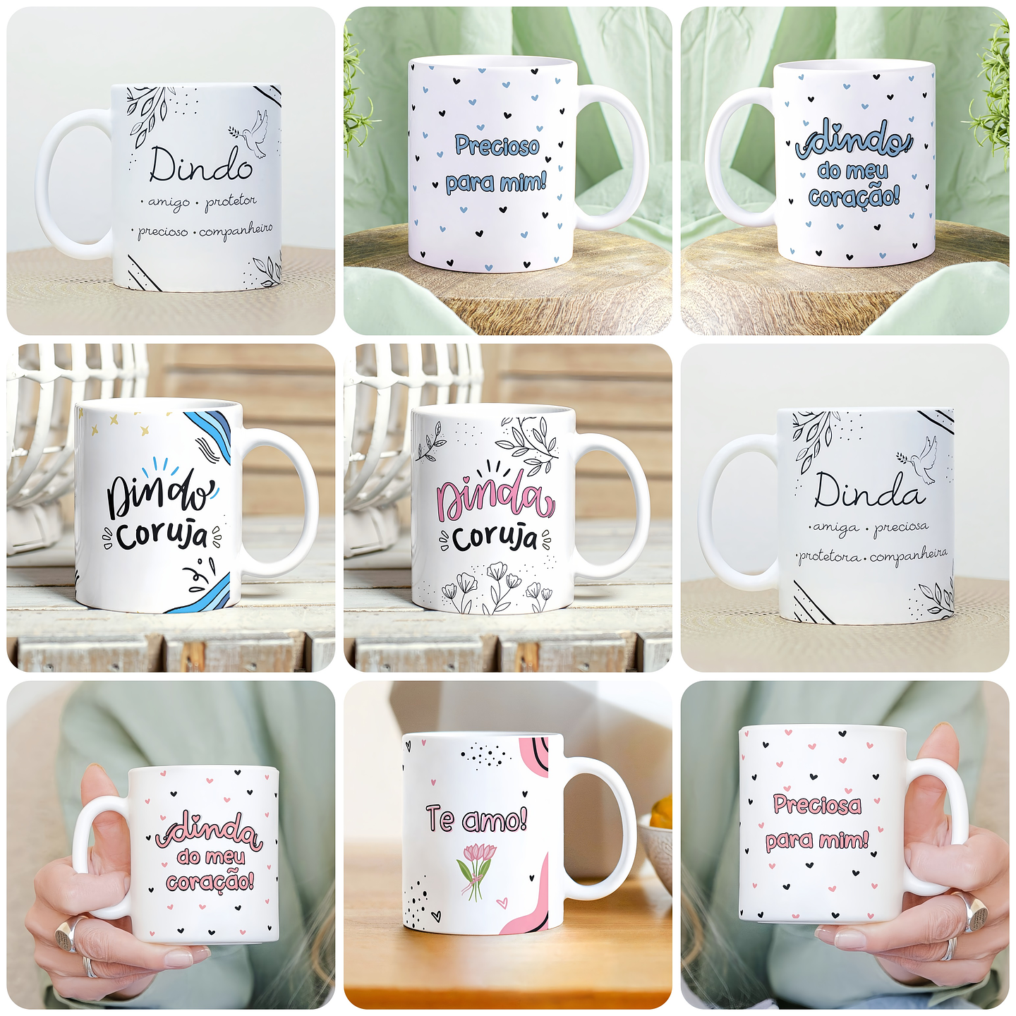 9 Artes para Caneca Dindos e Dindas Arquivo em Jpg  2