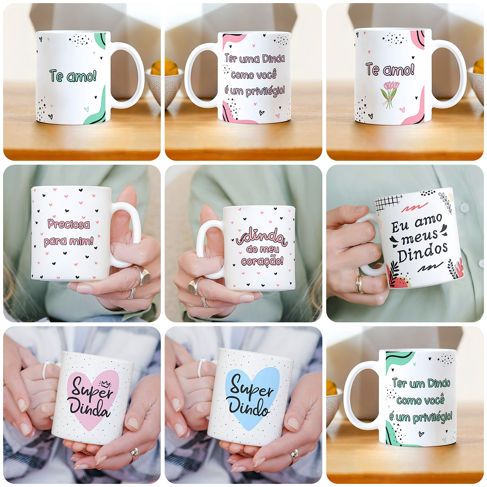 9 Artes para Caneca Dindos e Dindas Arquivo em Jpg  3