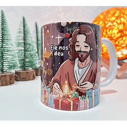 Arte Caneca O maior presente ele nos Deu Natal Jesus Arquivo em Jpg 