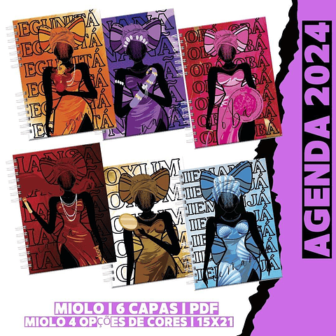 36 Artes para Capa agenda Orixás e Exú Arquivo Editável 