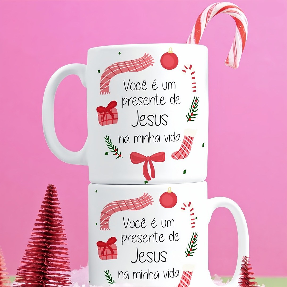 Arte Caneca Você é um presente de Jesus na minha Vida Arquivo em Jpg  1