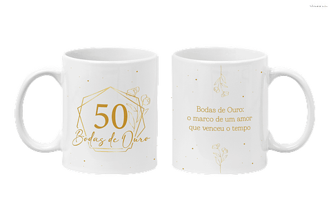 Arte Caneca Bodas de Ouro 50 anos de Casados Arquivo em Jpg