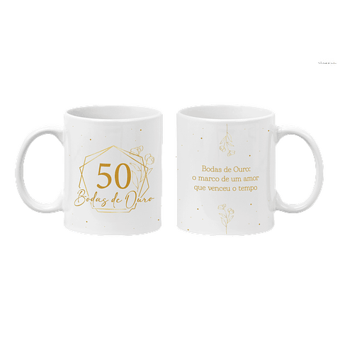 Arte Caneca Bodas de Ouro 50 anos de Casados Arquivo em Jpg