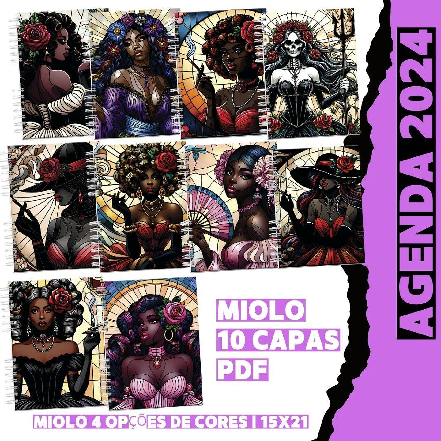 36 Artes para Capa agenda Orixás e Exú Arquivo Editável  3