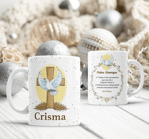 Arte Caneca Crisma Arquivo Editável