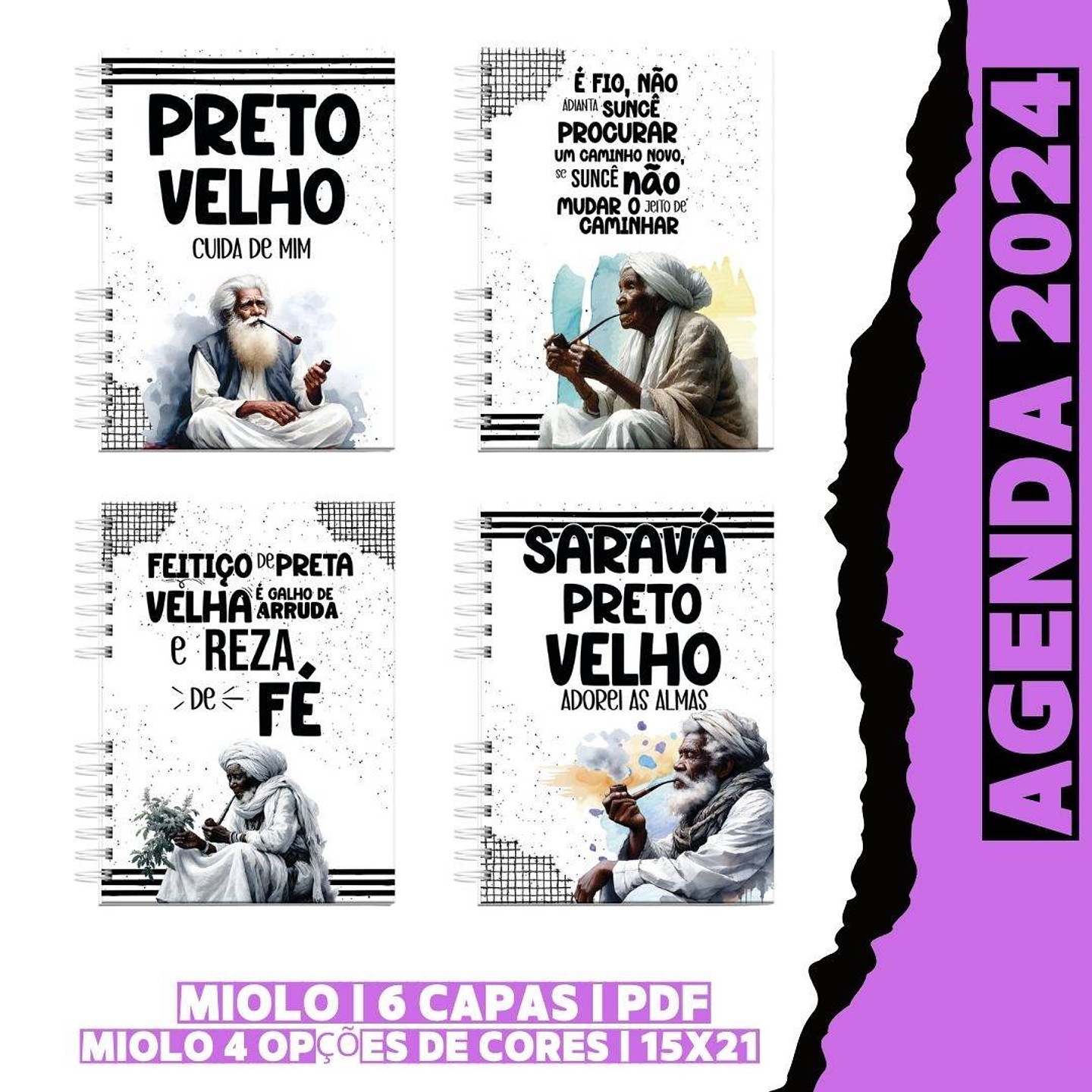 36 Artes para Capa agenda Orixás e Exú Arquivo Editável  4