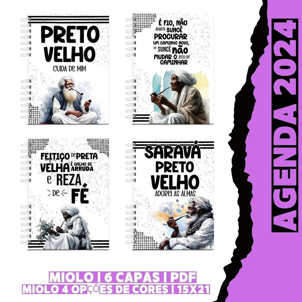 36 Artes para Capa agenda Orixás e Exú Arquivo Editável  4