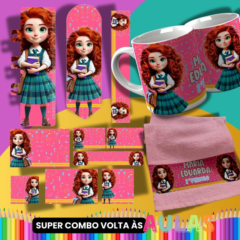 36 Artes para Caneca, Garrafinha e Toalha Princesas da Disney Arquivo Editável  10