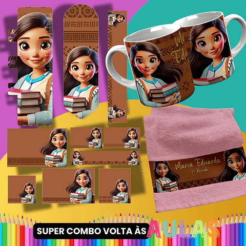 36 Artes para Caneca, Garrafinha e Toalha Princesas da Disney Arquivo Editável 