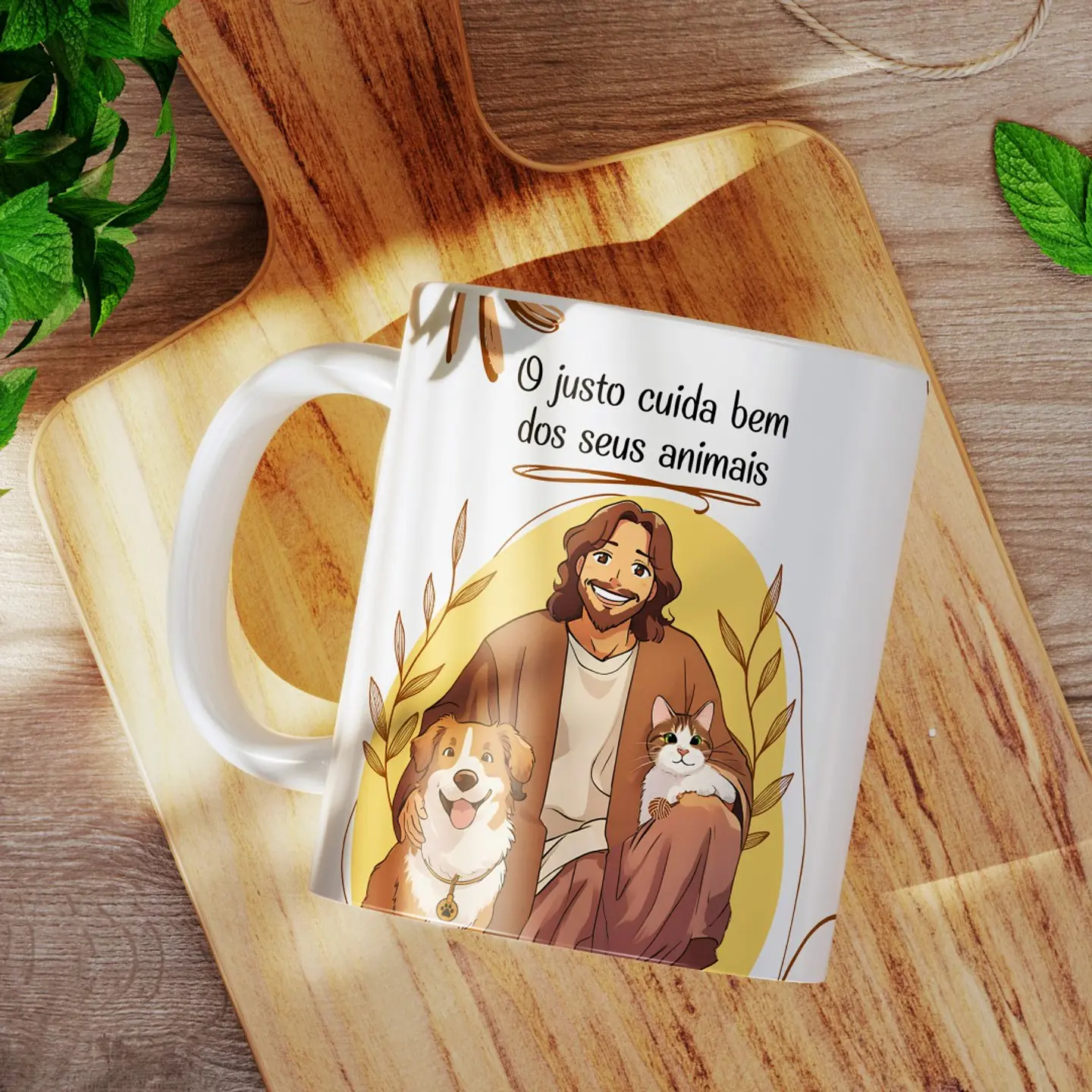 Artes para Caneca O justo cuida bem dos seus animais Provérbios 12:10 Arquivo em Jpg 1