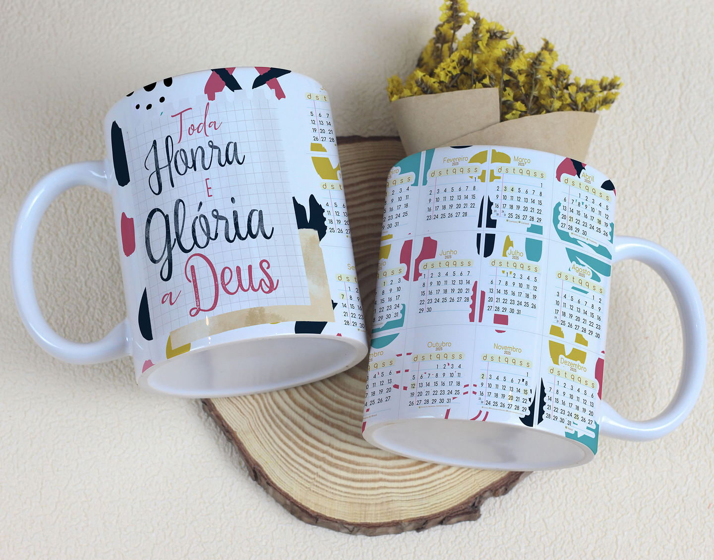 6 Artes para Caneca Calendário 2025 Frases Arquivo Editável  5