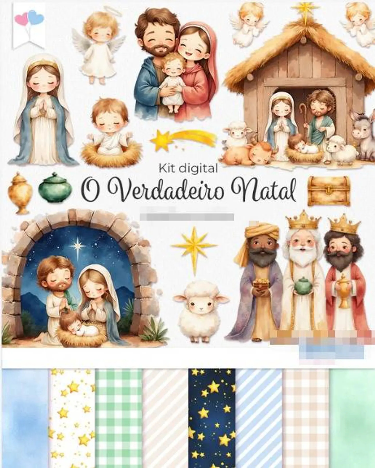 Kit Digital O verdadeiro Natal em Png  1