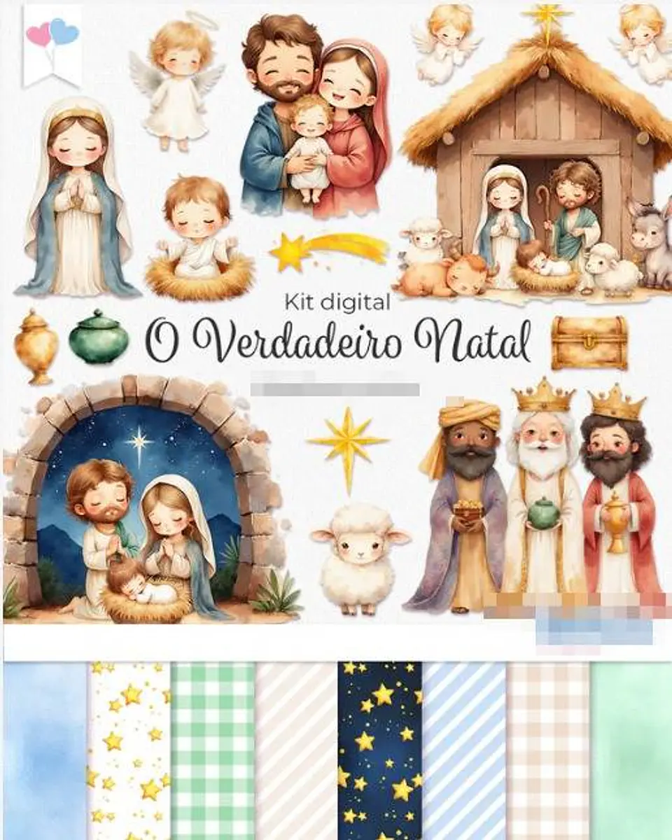 Kit Digital O verdadeiro Natal em Png  1