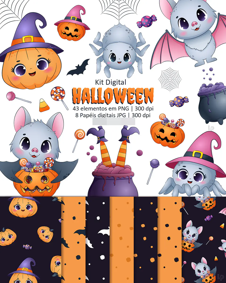 Kit Digital Halloween em Png  1