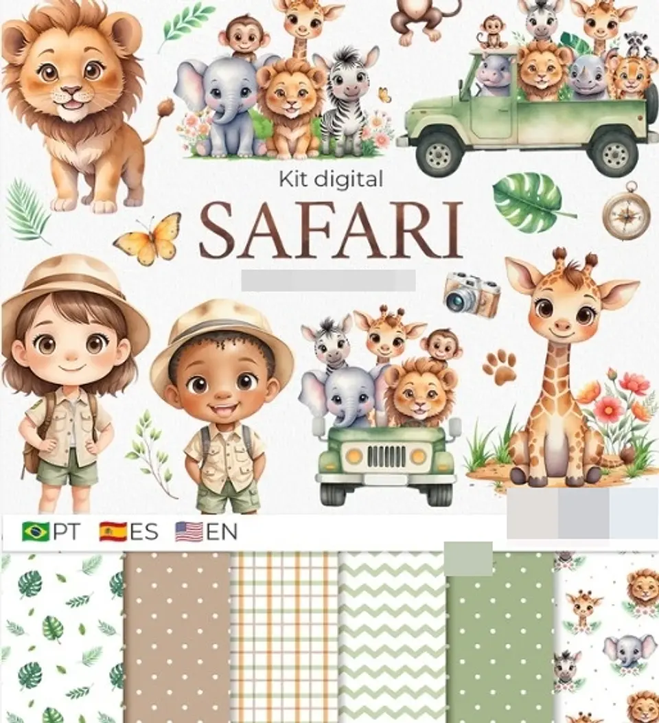 Kit Digital Safari em Png  1