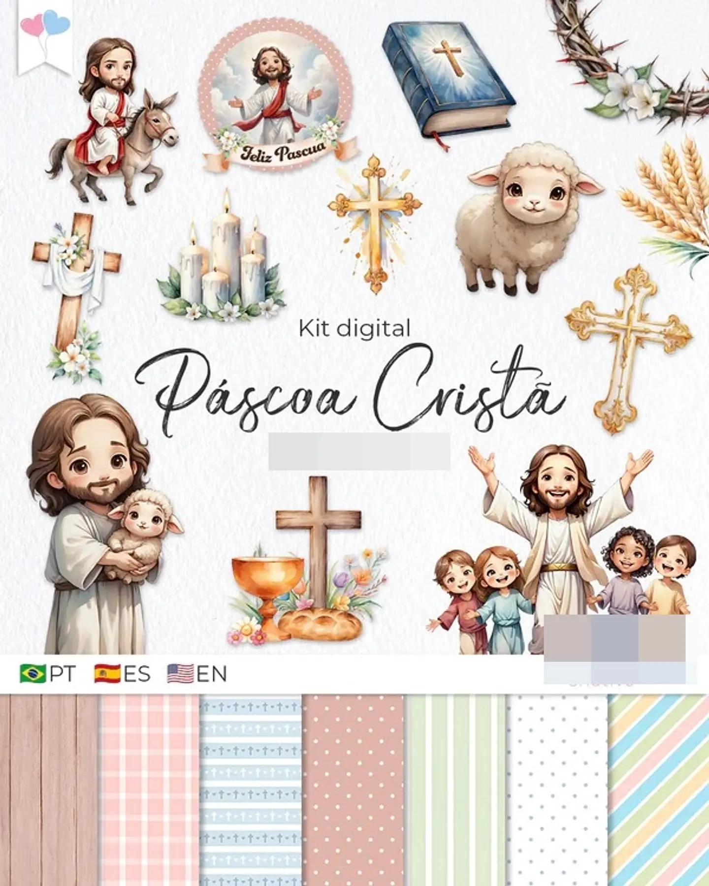 Kit Digital Pascoa Cristã em Png  1