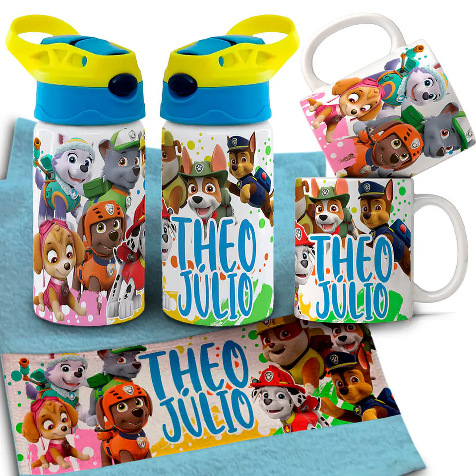 Arquivo para Personalização Volta as Aulas Garrafinha Toalhinha e Caneca Arquivo Editável 17