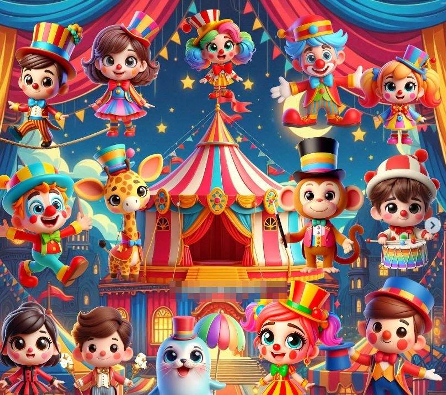 Kit Digital Circo 3d Tradicional em Png 1