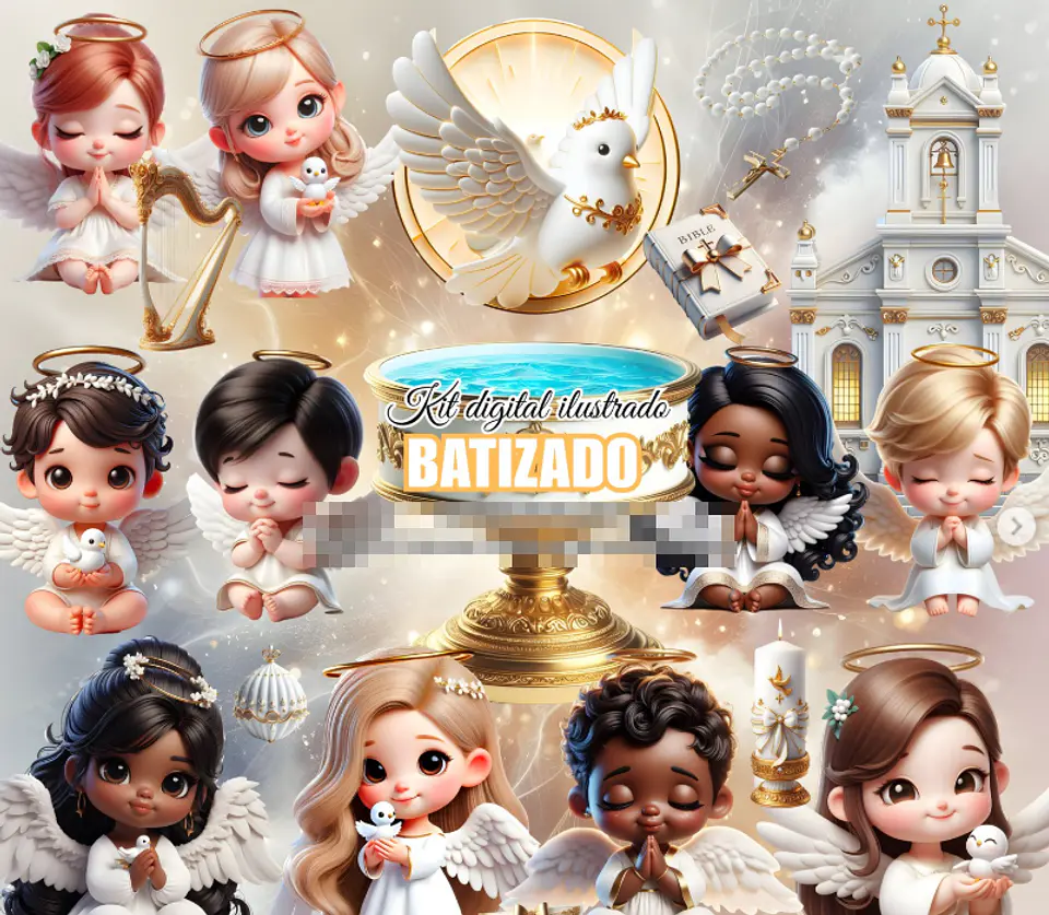 Kit Digital Batizado em Png 1