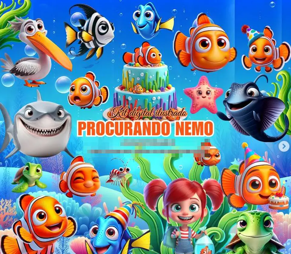 Kit Digital Procurando Nemo em Png  1