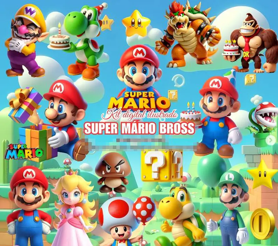 Kit Digital Super Mario em Png  1