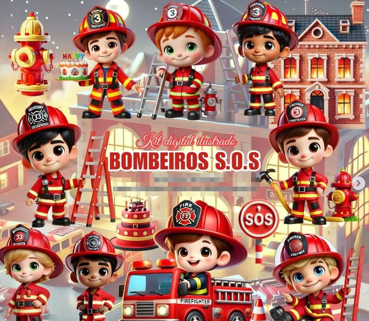 Kit Digital Bombeiro em Png   1