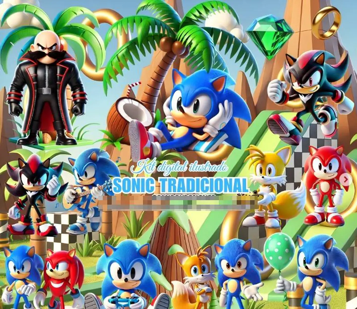 Kit Digital Sonic em Png   1