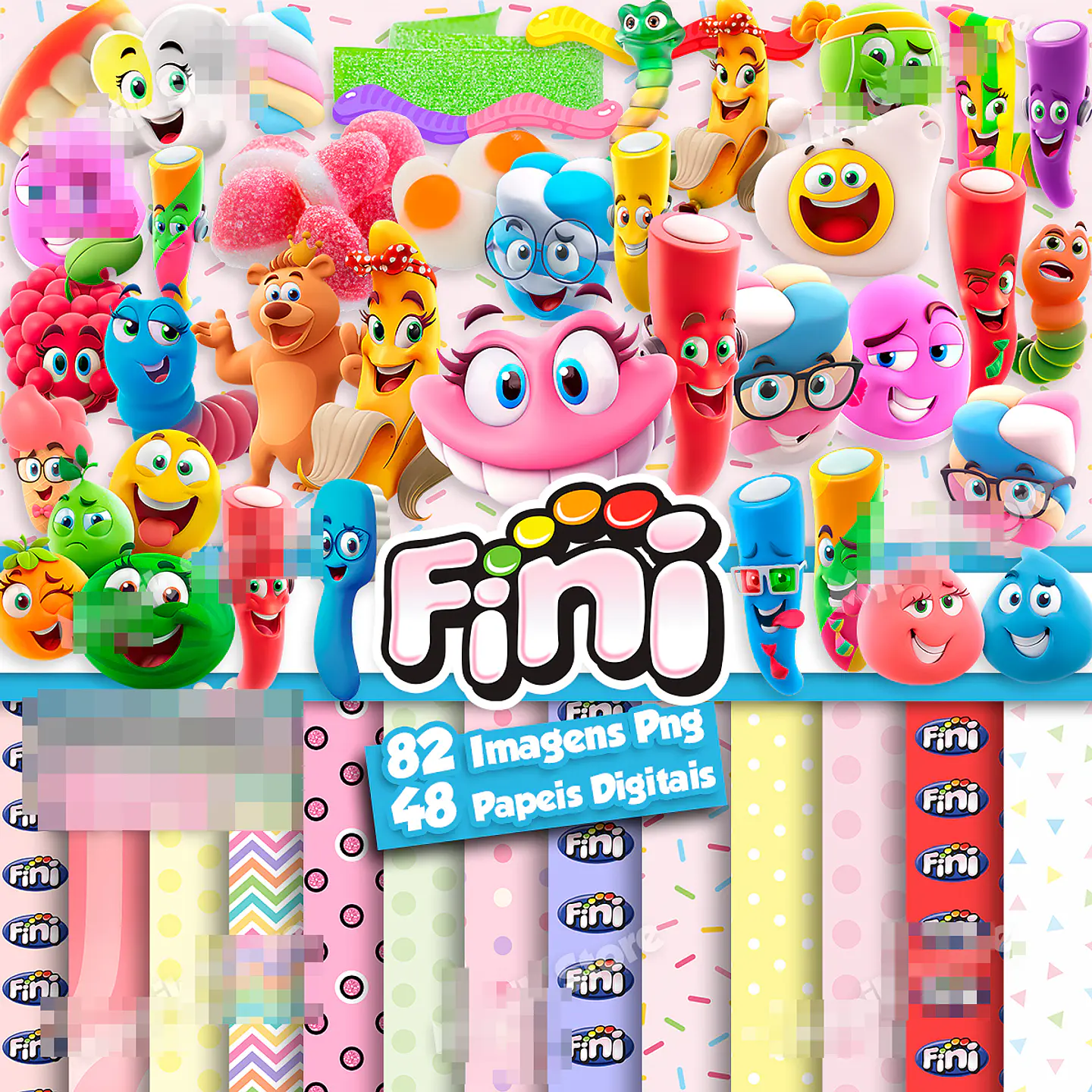 Kit Digital Bala Fini em Png  1